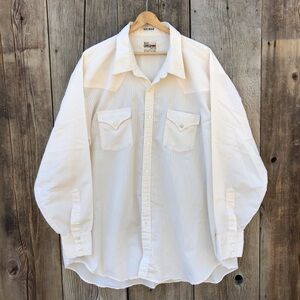 Vintage Ely Cattleman Big Man Western Cowboy Pinstripe Button Down 19-36
